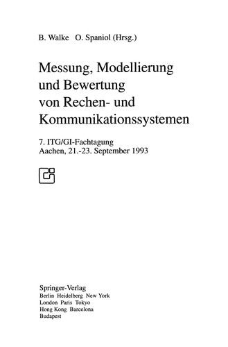 Cover for Messung, Modellierung und Bewertung von Rechen- und Kommunikationssystemen
