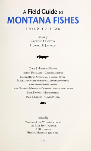 Cover for A field guide to Montana fishes