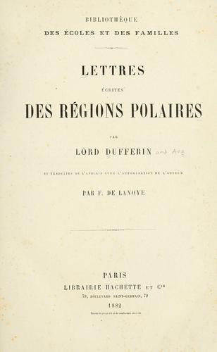 Cover for Lettres écrites des régions polaires