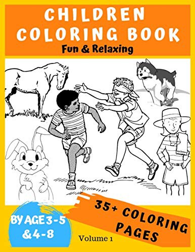 Cover for Children Coloring book by age 3-5 & 4-8