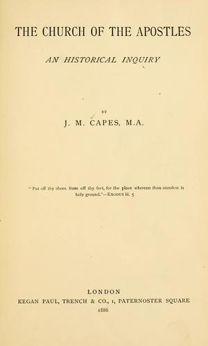 Cover for Church of the apostles