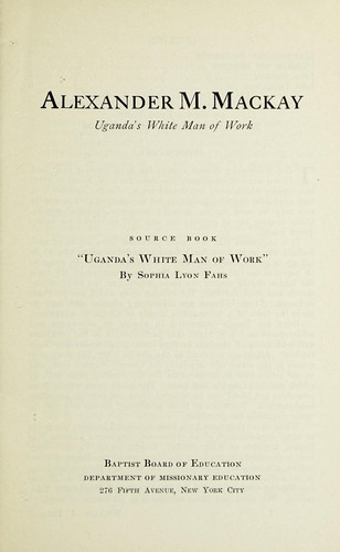 Cover for Alexander M. McKay