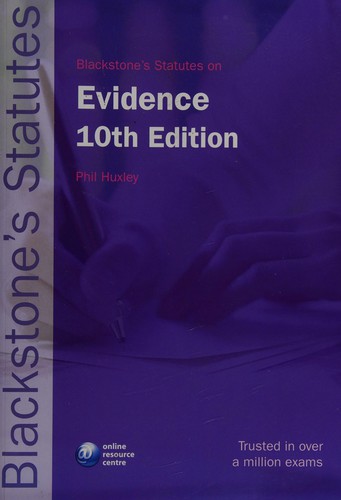 Cover for Blackstone's Statutes on Evidence