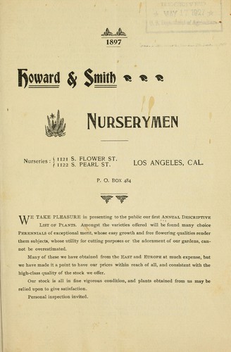 Cover for [Annual descriptive list of plants]