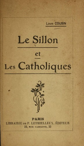 Cover for Le Sillon et les catholiques