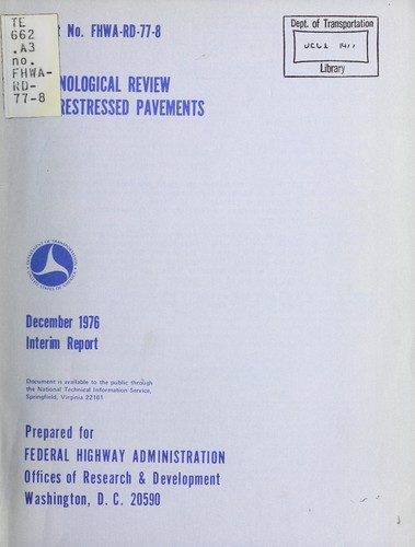 Cover for Technological review of prestressed pavements