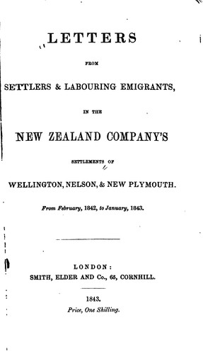 Cover for Letters from Settlers & Labouring Emigrants in the New Zealand Company's ...