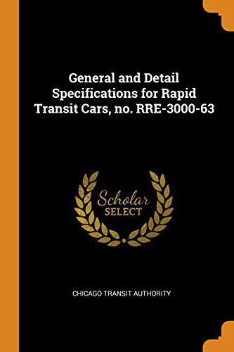 Cover for General and Detail Specifications for Rapid Transit Cars, no. RRE-3000-63