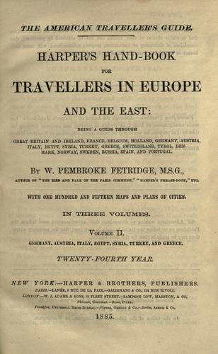 Cover for Harper's hand-book for travellers in Europe and the east