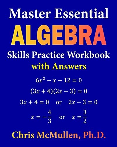 Cover for Master Essential Algebra Skills Practice Workbook with Answers