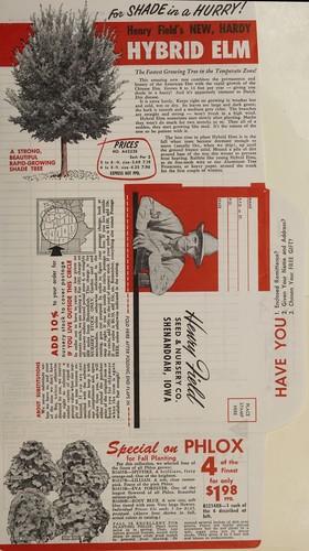 Cover for Henry Field's catalog for fall 1957