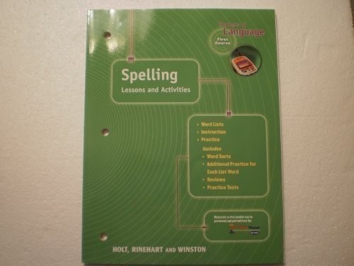 Cover for Elements of Language First Course Spelling Lessons and Activities