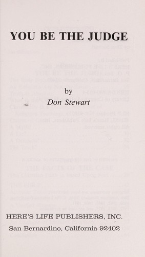 Cover for You be the judge