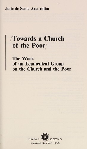 Cover for Towards a church of the poor