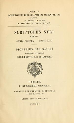 Cover for ... Expositio liturgiae