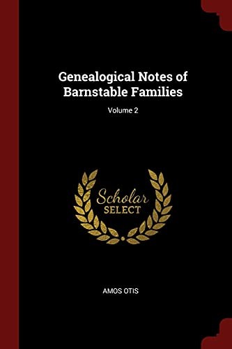 Cover for Genealogical Notes of Barnstable Families; Volume 2