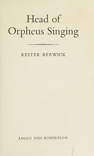 Cover for Head of Orpheus singing