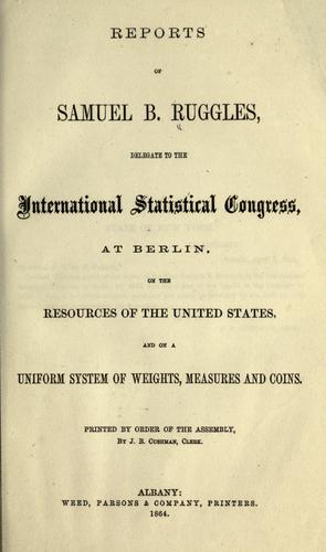 Cover for Reports of Samuel B. Ruggles