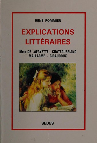 Cover for Explications littéraires