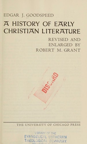 Cover for A history of early Christian literature