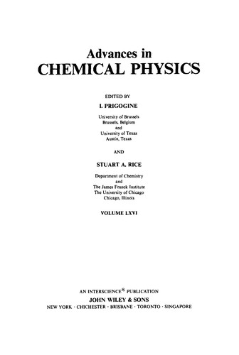 Cover for Advances in Chemical Physics (Advances in Chemical Physics S.)