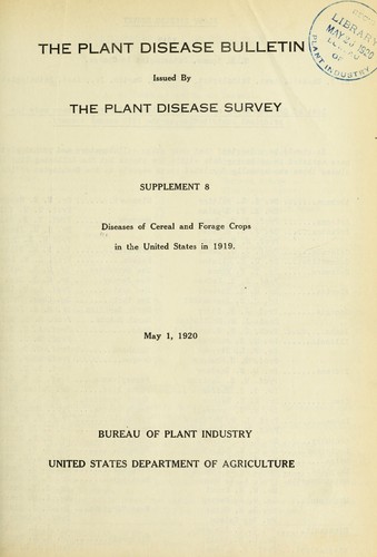 Cover for Diseases of cereal and forage crops in the United States in 1919