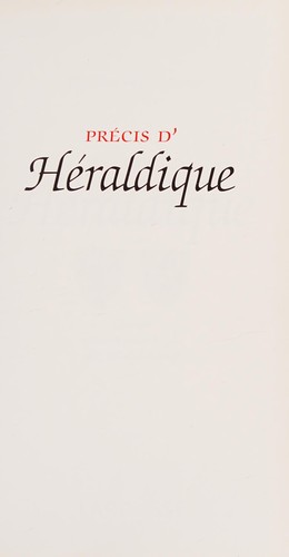 Cover for Précis d'héraldique (Hors collection Histoire)