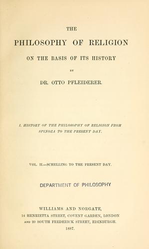 Cover for The philosophy of religion on the basis of its history.