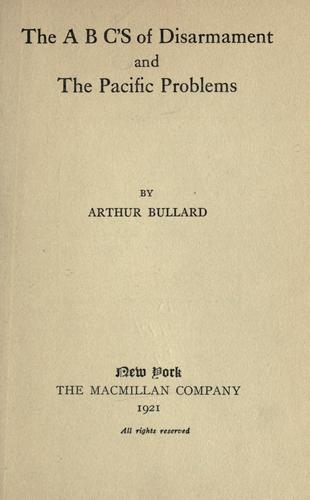 Cover for The ABC's of disarmament and the Pacific problems.