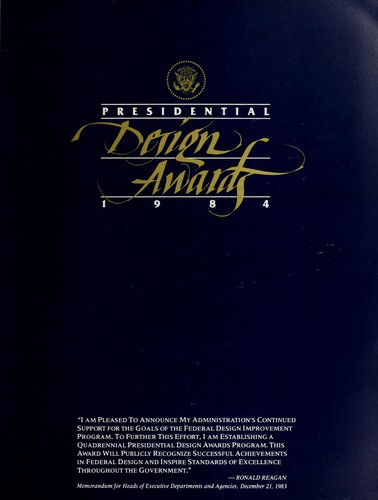 Cover for Presidential design awards 1984
