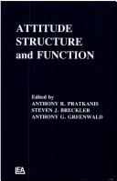 Cover for Attitude structure and function