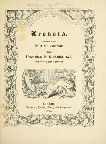 Cover for Leonora.