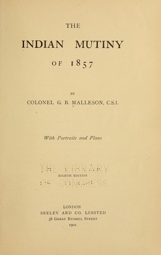 Cover for The Indian mutiny of 1857