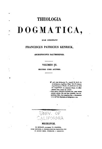 Cover for Theologia dogmatica