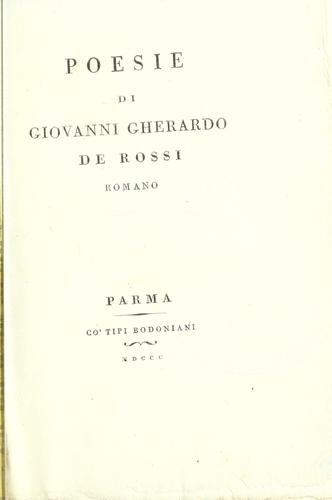 Cover for Poesie.