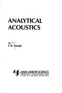 Cover for Analytical acoustics.