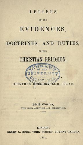 Cover for Letters on the evidences, doctrines, and duties, of the Christian religion [addressed to a friend]