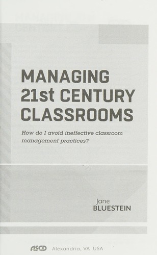 Cover for Managing 21st century classrooms