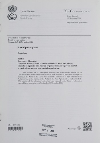 Cover for List of participants