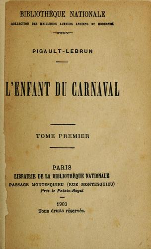 Cover for L'enfant du carnaval.