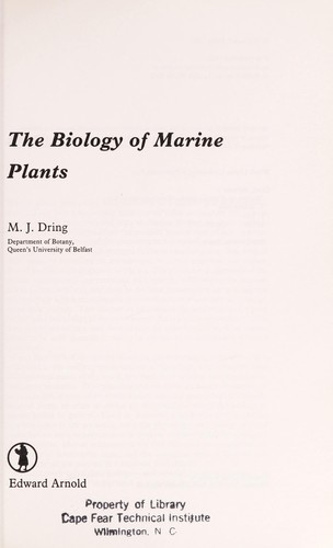 Cover for The biology of marine plants