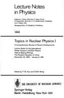 Cover for Topics in Nuclear Physics: A Comprehensive Review of Recent Developments 