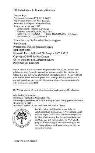 Cover for Programmierleitfaden IBM ROM BIOS