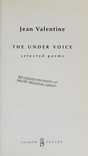 Cover for The under voice