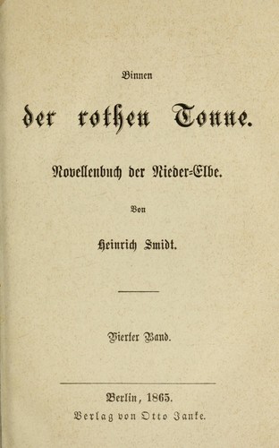Cover for Binnen der rothen Tonne : b Novellenbuch der Niederelbe