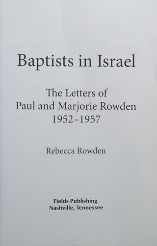 Cover for Baptists in Israel