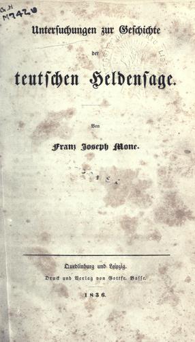 Cover for Untersuchungen zur Geschichte der teutschen Heldensage.