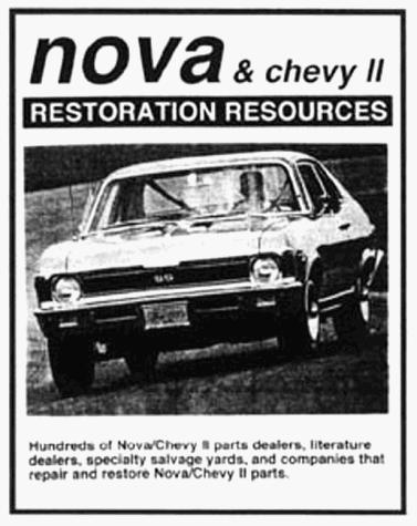 Cover for Nova and Chevy II Restoration Resources