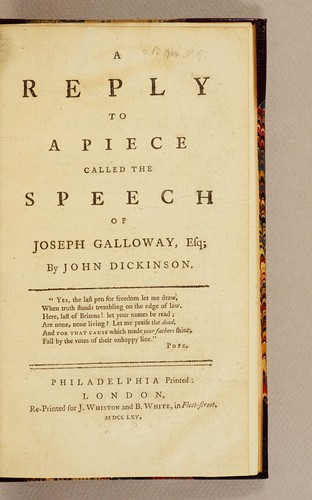 Cover for A reply to a piece called The speech of Joseph Galloway