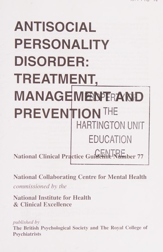 Cover for Antisocial personality disorder